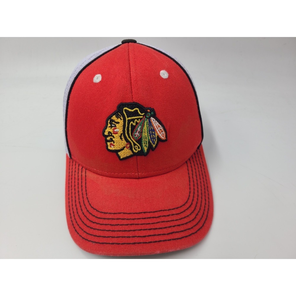 Youth Chicago Blackhawks Mesh Trucker Snapback Hat Cap Boys NHL Hockey Red White
